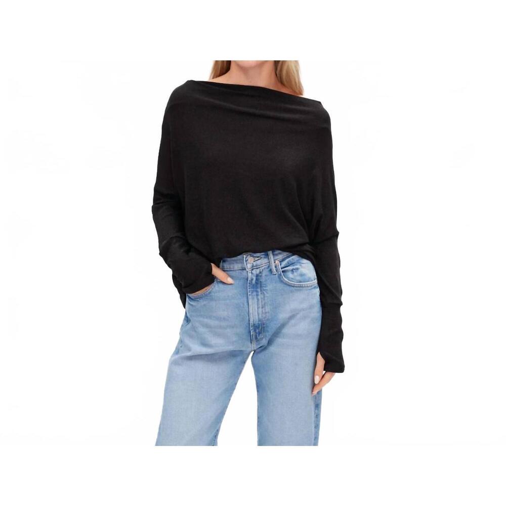 NEW SIX/FIFTY anywhere holiday off shoulder top in black lurex